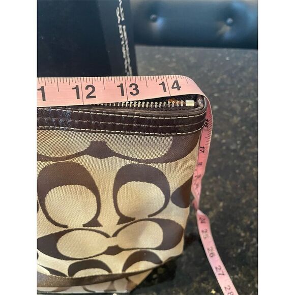 Coach Signature Brown Tote Bag Medium Women's Spacious Interior - Picture 4 of 16